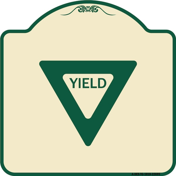 Signmission Designer Series Sign-Yield, Tan & Green Heavy-Gauge Aluminum Sign, 18" x 18", TG-1818-22695 A-DES-TG-1818-22695 - main